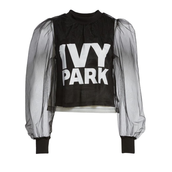 NWT Ivy Park Black Festival Tulle Top XXS - Picture 5 of 15